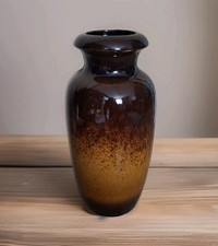 Scheurich Keramilk W. Germany Brown & Yellow Ceramic Vase Umbrella Pot 291- 38