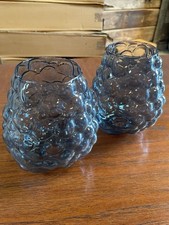 Pair Of Bubble Glass Blue