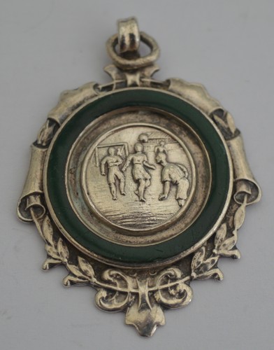 Football sterling silver fob - football,