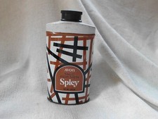 AVON VINTAGE METAL TIN SPICY TALC TALCUM POWDER for MEN 1960s
