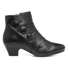 Lotus Womens Boot Black Zip Up