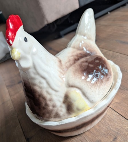 Vintage ceramic hen - ceramic,