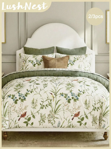 3pcs leaf bird print - &,