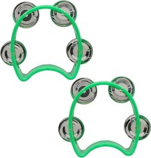 2 Pack Mini Green Tambourines