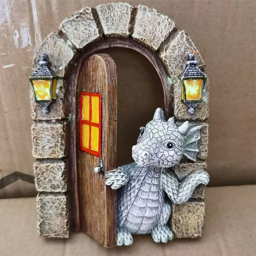 Climbing dragon garden statue - dragon,