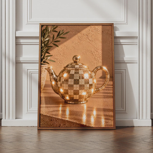 Gold disco ball - gold, poster