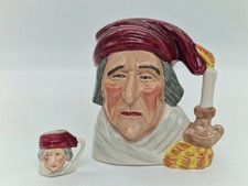 2x Vintage Scrooge Dickensian Style Hand Painted Toby Jugs by Artone