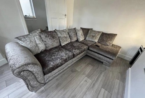 Crushed velvet grey - crushed, silver