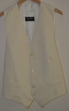 Mens Cream Button Up Neal & Palmer Waistcoat Mens Size 40L
