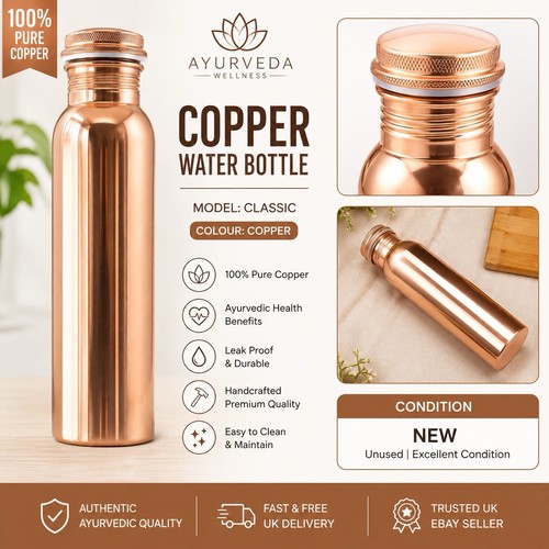 Copper water bottle leak proof - water,