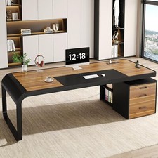 70.9" Executive Desk with File