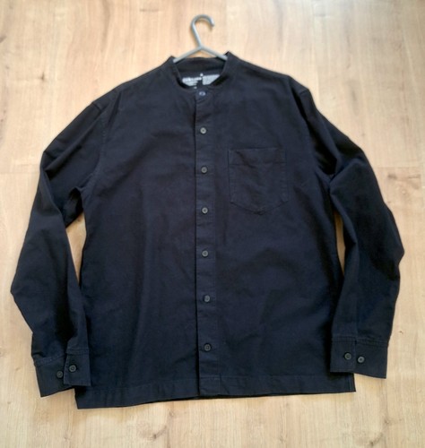 Mens black muji shirt - mens, grandad
