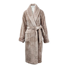 M&S Fleece Faux Fur Trim Dressing Gown