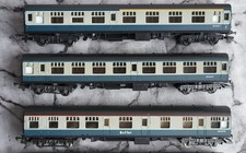 3x Lima Coaches OO Gauge BR Blue Grey L305315/Comp, L305361/2nd, L305321a/Buffet