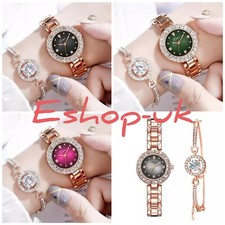 Rose Gold Chronograph Designer Style Ladies Watches Women Crystals Bling Watch