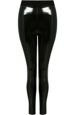 Ladies Women's Shiny PVC High Waist Wet Look Skinny Disco Vinyl Pencil Leggings 