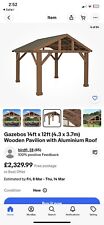 Gazebos 14ft x 12ft (4.3 x 3.7m) Wooden Pavilion with Aluminium Roof