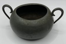 Knighthood Old English Pewter 2 Handled Sugar Bowl 7”
