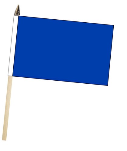 Plain blue large hand flag - large,