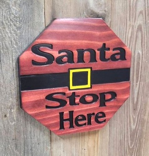 Primitive christmas santa stop - primitive,