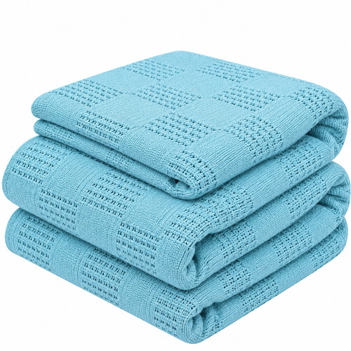 Cotton cellular blanket single - cotton,