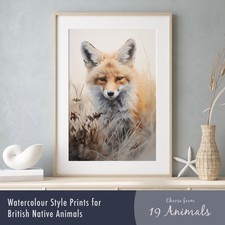 Watercolour Prints of British Wildlife – Native Animal Wall Art Posters