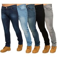 Enzo Stretch Slim Fit Jeans Mens Skinny Leg Denim Trousers Cotton Pants UK Sizes