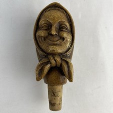 Carved Wood Wine Cork Stopper