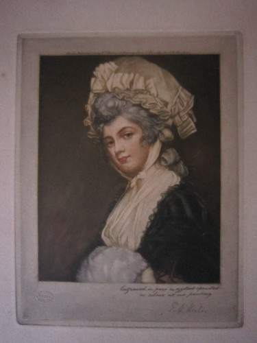 Antique mezzotint portrait - mezzotint,