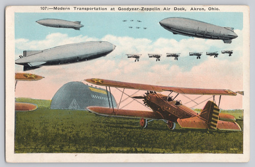 1937 postcard goodyear - postcard,