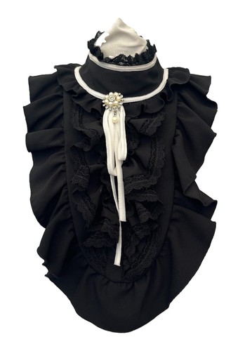 Black lolita jabot collar - lolita,