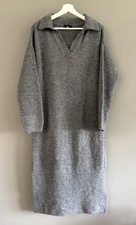 F&F Tesco Marl Grey Collar Midi Knit Jumper Dress Size 10