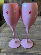 Lanson Champagne Pink Glasses. NOT PLASTIC 