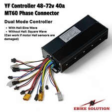 40A  Sine/Square Wave Ebike Controller YF 48v-72v 15-FET MT60 Motor UK