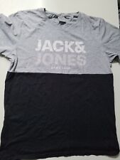 MENS JACK AND JONES CORE T-SHIRT LARGE GREY/BLACK