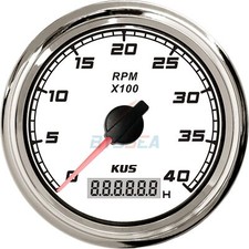 KUS Marine Tachometer Boat Tachometer Gauge Digital Hourmeter 12/24V 0-4000 RPM