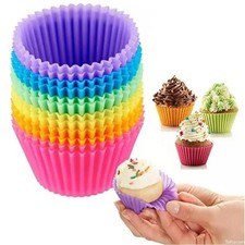 Mirenlife 12 Pack Reusable Nonstick Jumbo Silicone Baking Cups, Cupcake and