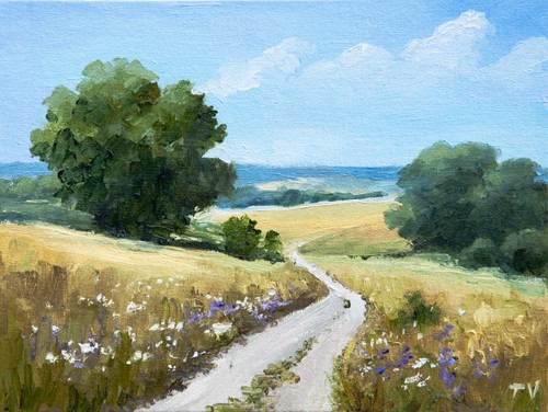 Oil painting country landscape - oil,