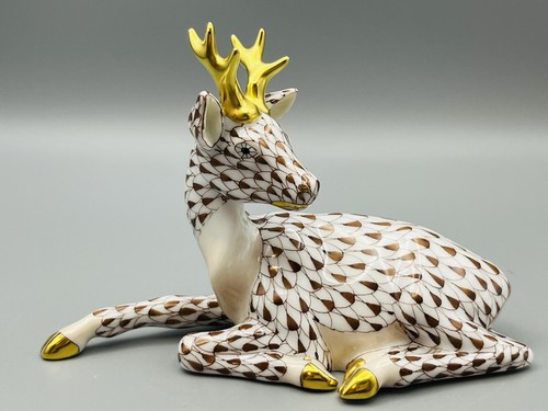 Herend deer figurine roe buck - herend,