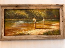 Fly Fisherman Oil Painting
