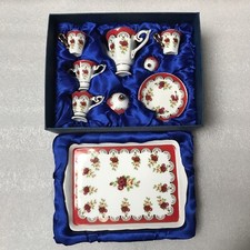 Regency Fine Arts Ornamental  Porcelain Tea Set Red Rose Floral Pattern Boxed