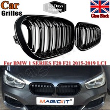 Gloss Black Front Kidney Grilles Grills For BMW F20 F21 1 Series 15-19 Facelift