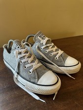 Converse~ Silver Sparkle Knit