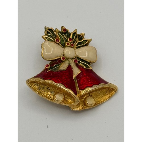 Vintage christmas bell - christmas, brooch