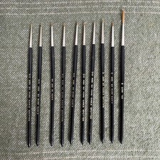 Vintage Bundle Artist Paint Brushes Watercolour ABS Pure Sable 