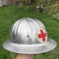 Vintage Siebe Gorman Helmet Rescue Red Cross First Aiders Hat Rare 40’s 50’s