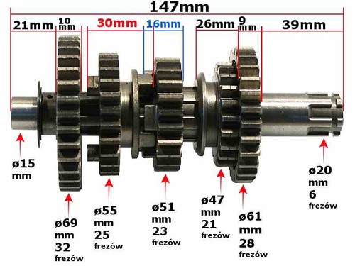 Atv gearbox shaft 250 - gearbox,