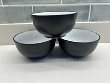 3 X Tesco Eclipse cereal Bowls. Black White Bowls. VCG