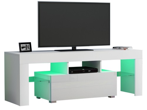 Modern white 130cm unit - modern, tv