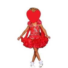 Glitz Pageant Cupcake Dress Size 6/7 2 Skirt Styles Red